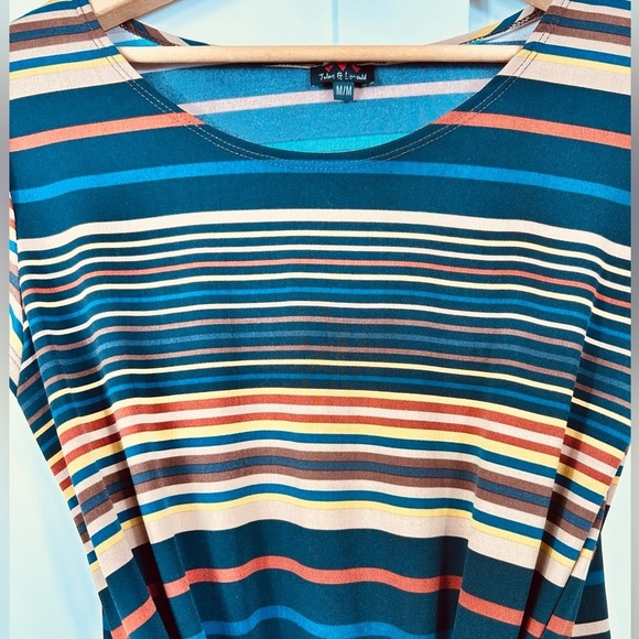 Jules & Leopold retro striped tshirt, Medium, knotted, 70s Hippie Boho - Picture 3 of 7